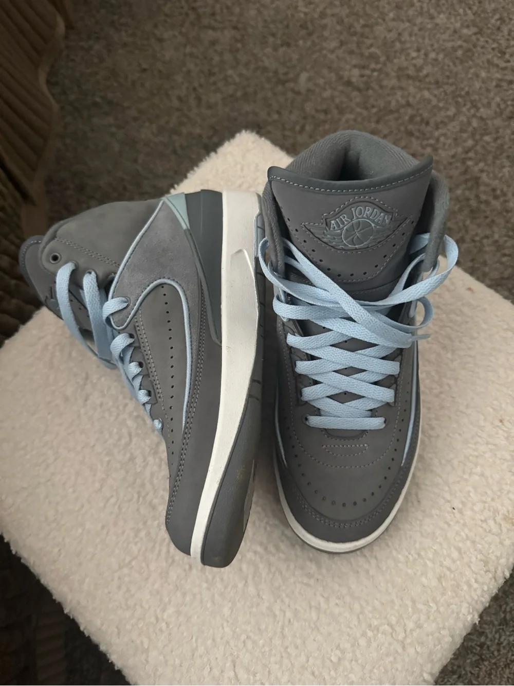 Jordan Sneakers in Gray with Light Blue Accents